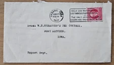 1937 Havana, Cuba to USA Cover 2 centavo cigar slogan cancel to Ft. Madison, IA