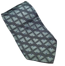 Robert Talbott Best of Class Blue/Silver Geometric Neck Tie-57.5" X 4" USA Made