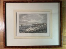 Hamburg Ansicht Elbh&ouml;he Stich Stahlstich Kolorierung Orig. Handarbeit Alt Antik