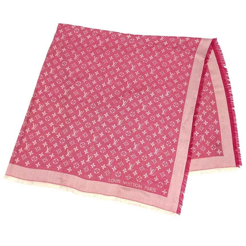 pink monogram shawl