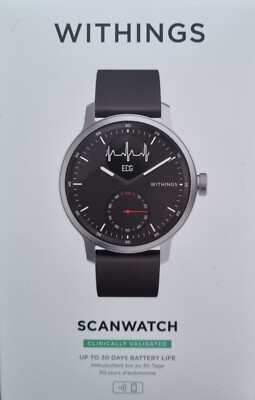 Withings ScanWatch Hybrid Smartwatch mit EKG, Herzfrequenz & Oximeter 42mm OVP