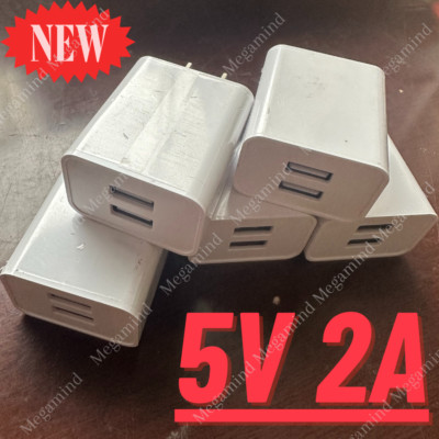 USB Charger Wall Plug Charger Dual Block Adapter Cube For iPhone 14 13 12 11 7 8