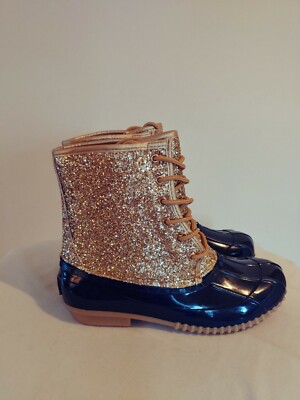 NWOB SUGAR Women's 'SKIPPER' Gold Glitter/Navy
