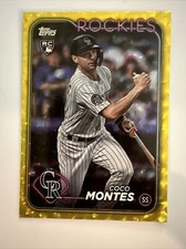 2024 Topps Coco Montes RC Rookie Card #92 Yellow Crackle /50 Colorado Rockies