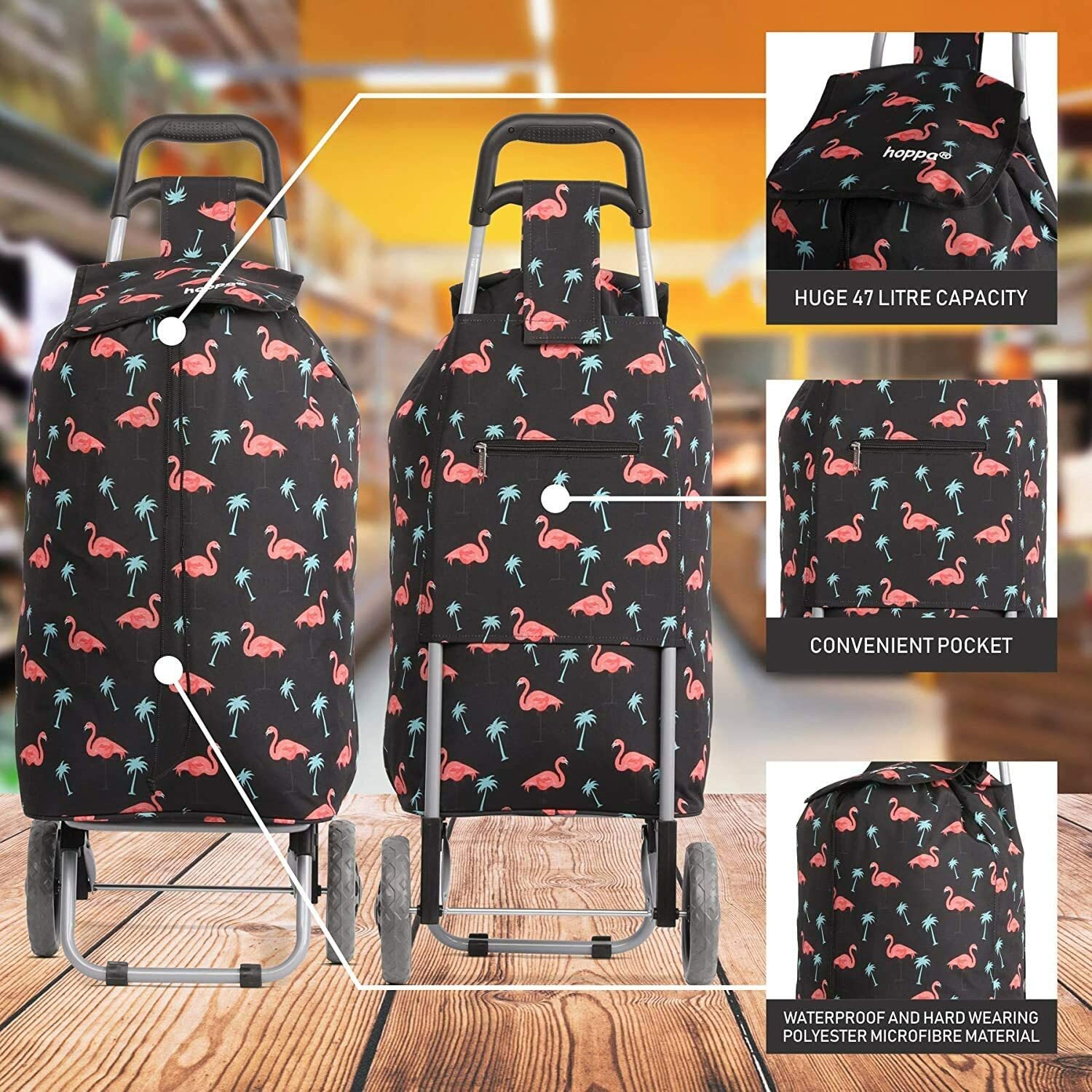 Hoppa 2025 57 Litre Lightweight Shopping Trolley - Foto 2