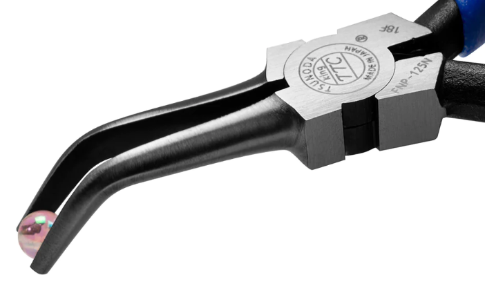 TSUNODA Needle Nose Pliers FNP-125N Bent Type with Spring No Tip