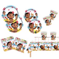 Baby Moana Birthday Party Supplies Set Plates Cups Tablecloth Napkins