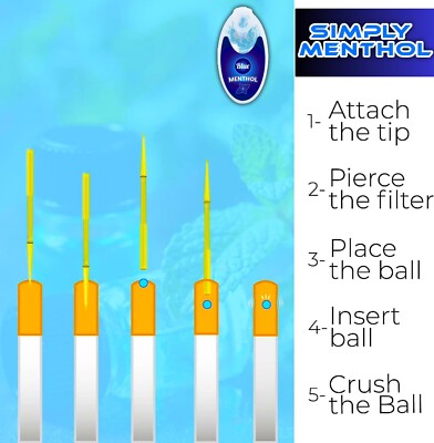 cigarette filters with menthol ball Cigarette Crush Beads Menthol Capsule Blue Menthol Crush Ball (15 X Bundle)