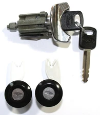 Ford Ignition Switch Lock Cylinder + Pair (2) Door Lock Cylinder W/2 Logo Keys