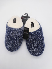Cuddl Duds Fluffy Blue Slip on Slippers Women's Size 5-6