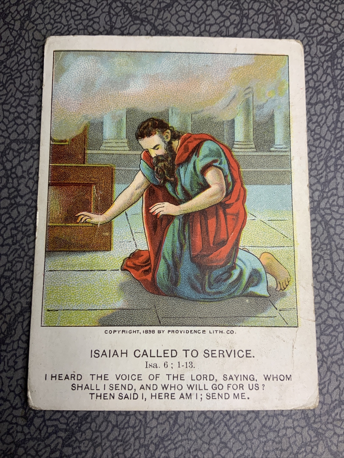 Antique Berean Lesson Pictures. 4th Quarter 1898. Isaiah Called To Service.