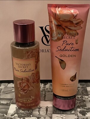 New Set of  Victoria's Secret  PURE SEDUCTION GOLDEN Body mist Perfume &  Lotion