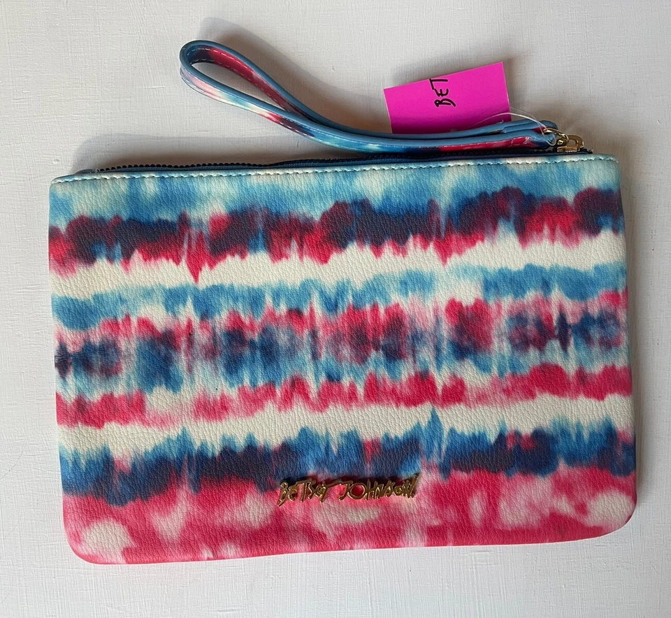 Новый с Ярлыками Betsey Johnson кошелек с ремешком женщин маленький розовый синий галстук краситель мечта большой мешочек - Изображение 2 из 3