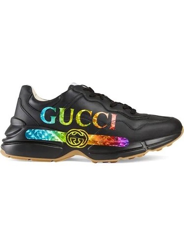 GUCCI RYTHON APOLLO NERO BLACK RAINBOW PRINT SNEAKERS SIZE US 10.5-UK 10-EU  44 | eBay