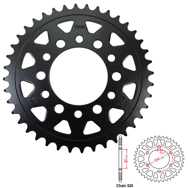 ぷー B 520 40T Rear Sprocket For Kawasaki ZX-6R 1998-2002 ZX-6R