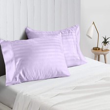 Pillow Case Set 1000 OR 1200 TC Egyptian Cotton Lavender Stripe Queen OR King