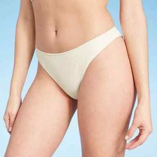 Women's Ribbed High Leg Extra Cheeky Bikini Bottom - Shade  Shore Small 4-6 
