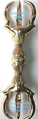 Vajra,trident vajra,21cm long,made of brass,Esoteric Vajra,trident vajra,21cm long,made of brass,Esoteric