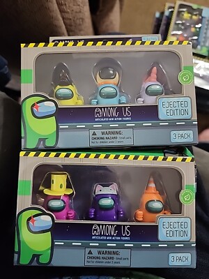 Set of 2 - Among Us 3pc Articulated Mini Figures EJECTED EDITION 2023, 6 Figures