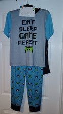 NEW Boys St. Eve Video Game Pajama PJ Set 3-piece pants shorts shirt 10/12 NWT