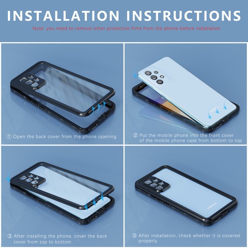 Custodia in gomma impermeabile antiurto per Samsung Galaxy A14 A12 A53 A32 A52 - Foto 6 di 20