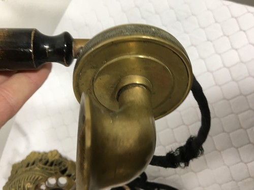 Telefono antico vintage in ottone per ricambi o riparazioni necessita di ri-cablato - Foto 7 di 12