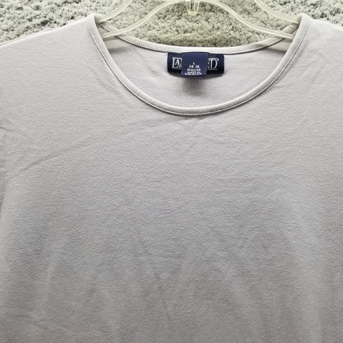 Lands End Top Womens Large Gray Short Sleeve Stretch Classic Casual Ladies - Picture 2 of 10