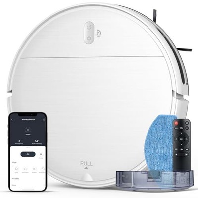 Robot Vacuum and Mop Combo, 2 in 1 Mopping Robot Vacuum Cleaner with White