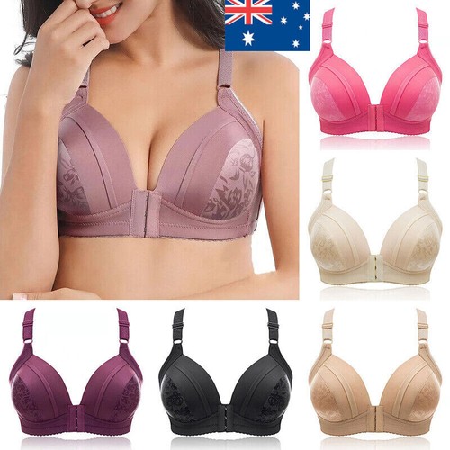 Women Front Closure Wireless Bra Full Coverage Underwear Push Up Bras Accessory eBay