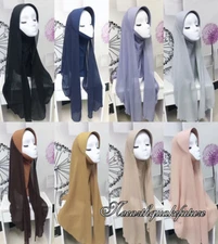Al Amira Hijab PULL ON READY JERSEY cHIFFON One Piece Stretch Muslim Scarf Caps