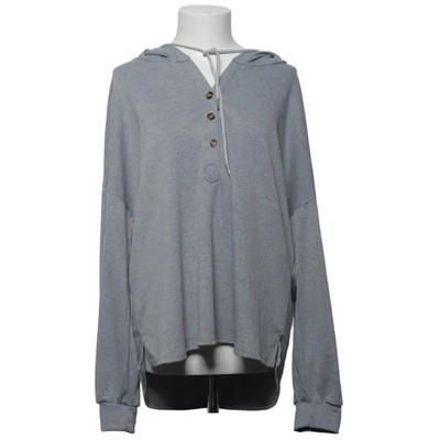 Sweat à capuche, taille : XL, gris, coton/polyester, monochrome, femme #bcj - Photo 1/4