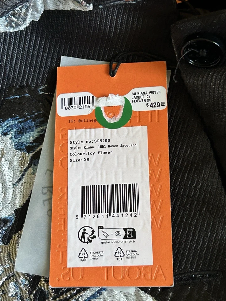 $429 Chaqueta Stine Goya Kiana Floral-Jacquard y Sarga XS Foto 4 de 4