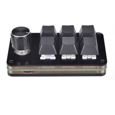 Mini Macro Mechanical Keyboard 6 Key Fully Programmable Keyboard with 1 Knob