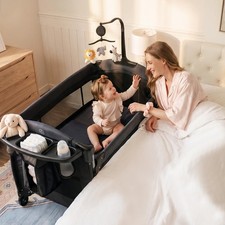 4 in 1 Baby Bassinet, Converts Pack and Play to Portable Bedside Crib