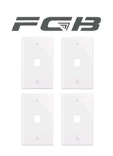 4x New FGB 1-Port Keystone Wall Plate Low-Profile Single Gang For RJ45, HDMI 