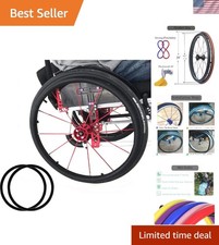 Elegant Black Wheelchair Rim Covers Non-Slip Grip Protectors for Easy Mobilit