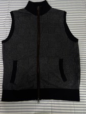 Daniel Cremieux Men's M Black Gray Knit Zip Sweater Vest