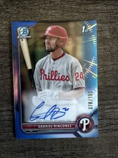 Gabriel Rincones 2022 Bowman Draft Chrome True Blue Refractor /150 Auto Phillies