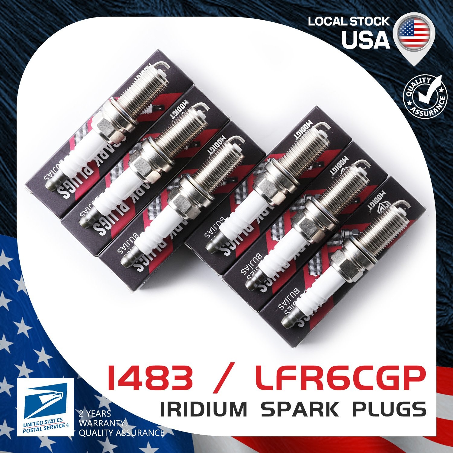 Set of 6 New Genuine MGT Iridium Spark Plugs For NGK LFR6CGP/1483 For Dodge Geo