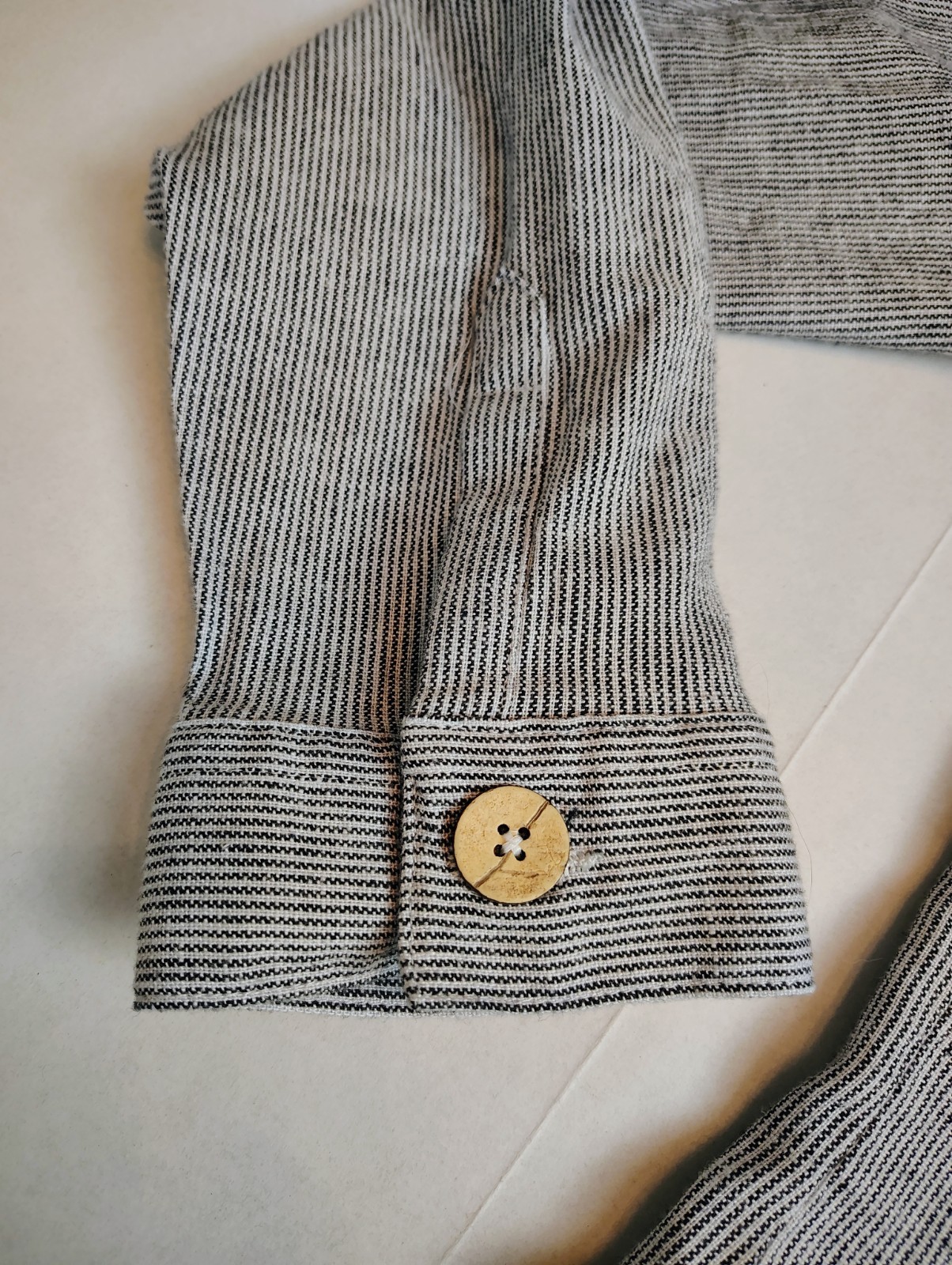 DASH Button Tracker Jacket long sleeve Striped Li… - image 8