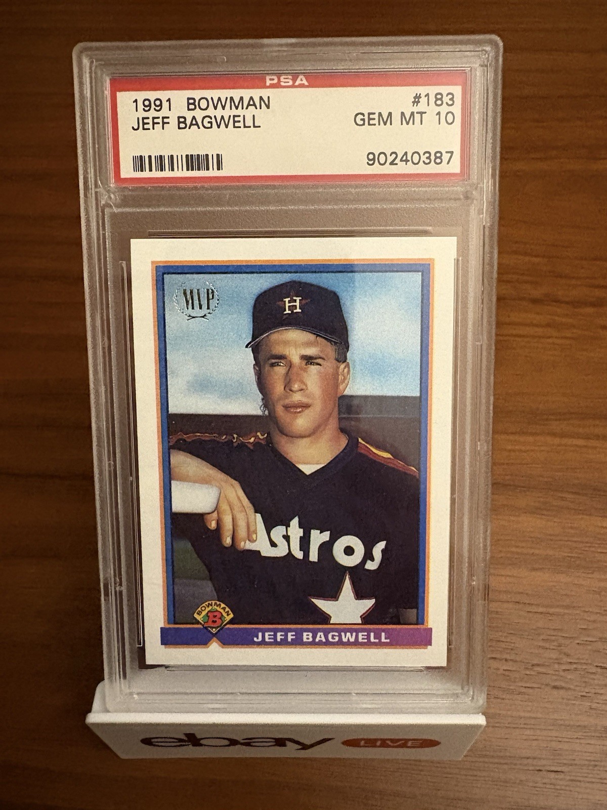 1991 BOWMAN JEFF BAGWELL ROOKIE CARD (RC) PSA 10 GEM MT #183 HOUSTON ASTROS