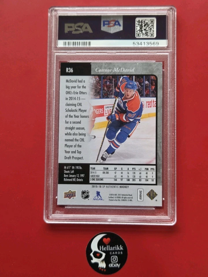 2015-16 Connor Mcdavid SP Authentic 95-96 Retro Rookie #R36 Edmonton Oilers UD - Image 2 of 2