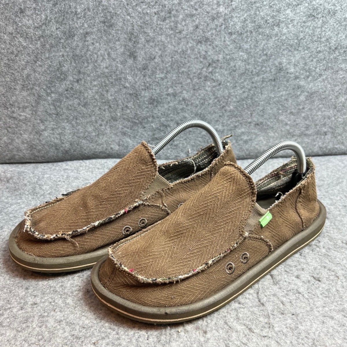 Sanuk Beige Canvas Slip-On Loafers Sz12 Mason Slip On | Men main image 2