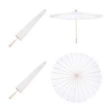 2 Pcs Paper Umbrellas ,16" Paper Parasol Umbrella for Craft,White