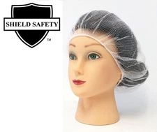 Food Service Hair Nets, Latex Free, White, 24 Inches, 2000 Pieces