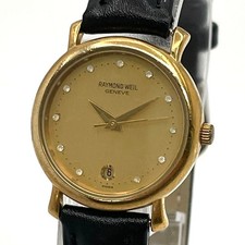 RAYMOND WEIL 18K Gold Diamond Date Quartz Ladies Watch 24.4mm Auth