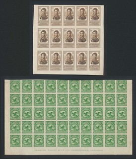 RARE BOLIVIA STAMPS 1930 PLATE PROOFS: 5bs CENTENARY BLK 15 5c PERKINS BACON x50