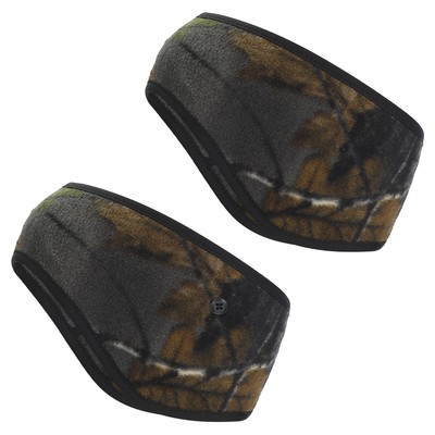 Ear Warmer Headband, 2Pcs Winter Stretchy Running Sweatband, Yellow-grey