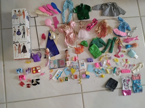 Lot Vintage Barbie Clothes Shoes Accessories Baby, Stand, Box, Fashionista