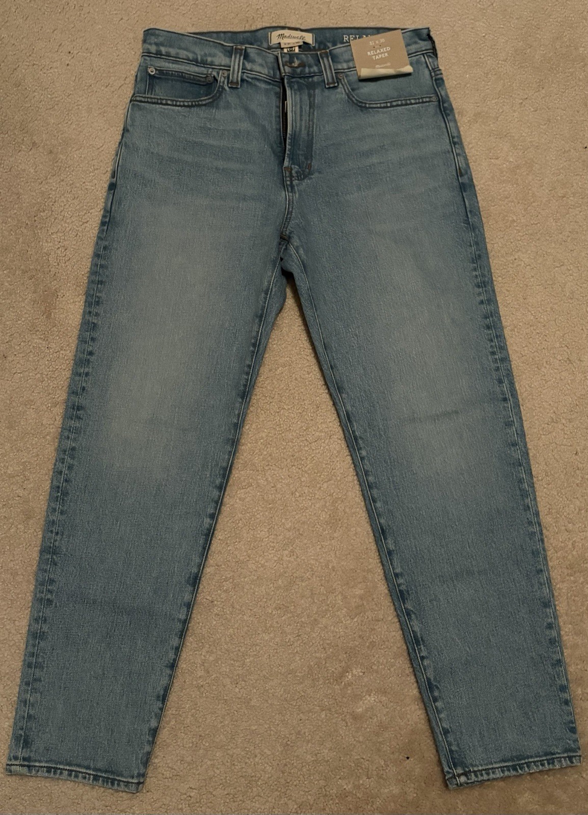 Madewell Men’s Relaxed Taper Jeans In Lockhart Wash 31x30 Brand New With Tags